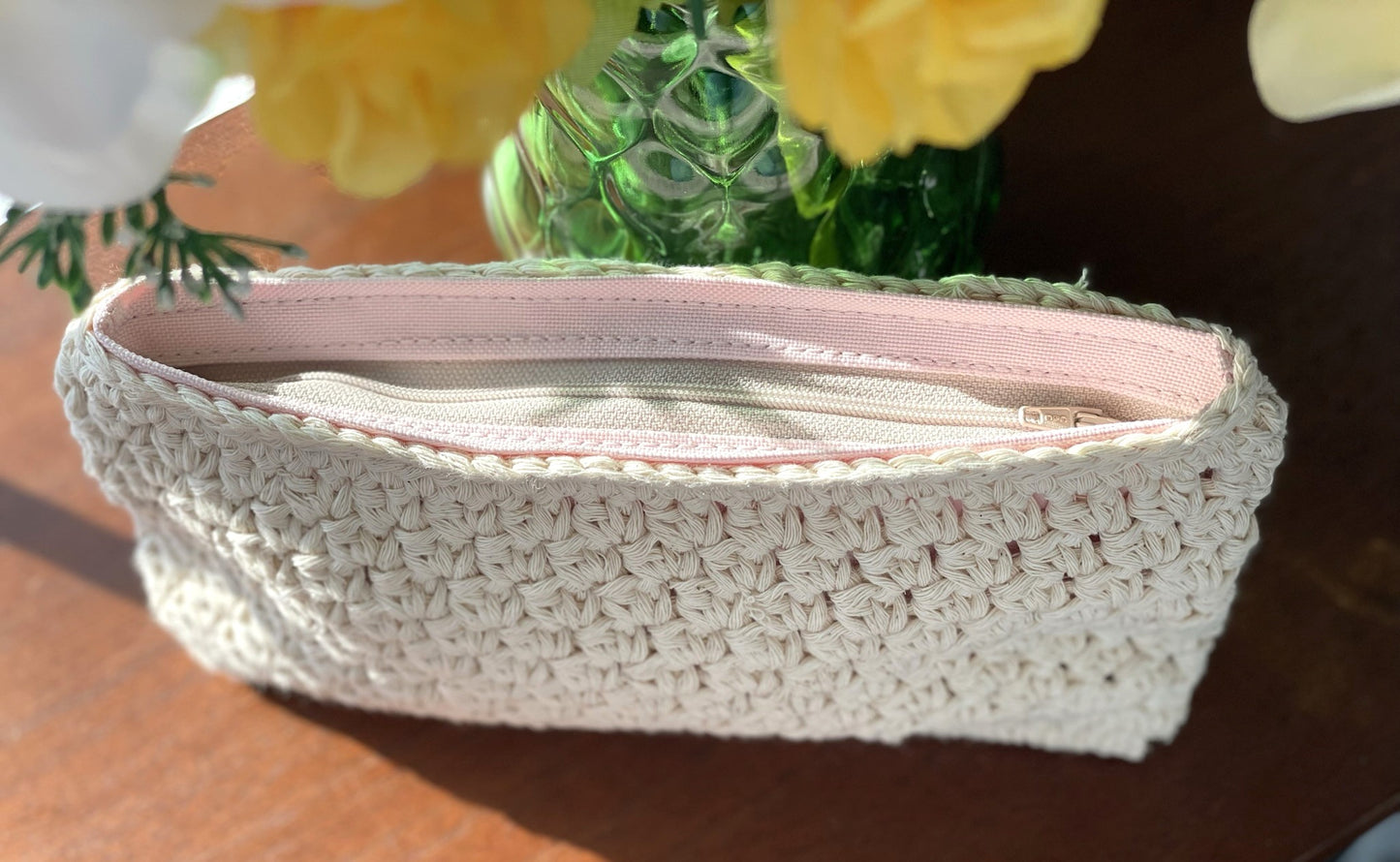 Crochet Pouch - beige