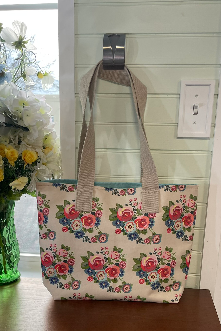 Tote - Floral, long handles